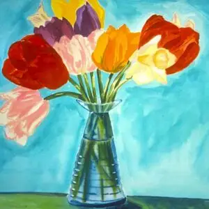 vase of tulips