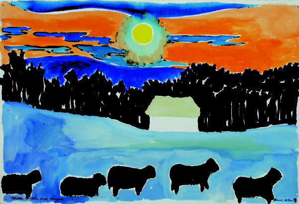 Cows, Winter and Sunset
