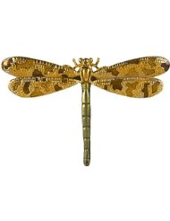 gold and green dragonfly pin